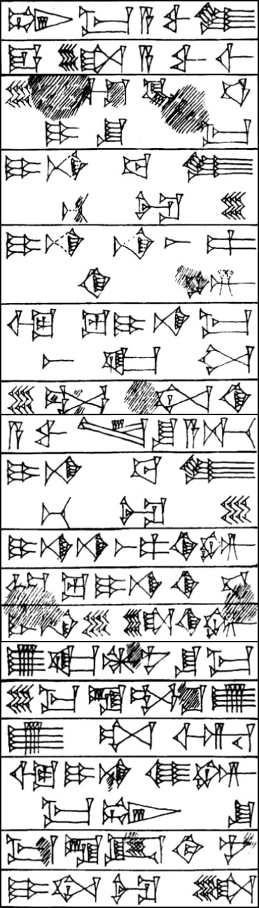 Law § 113 - Cuneiform - Law Code of Hammurabi